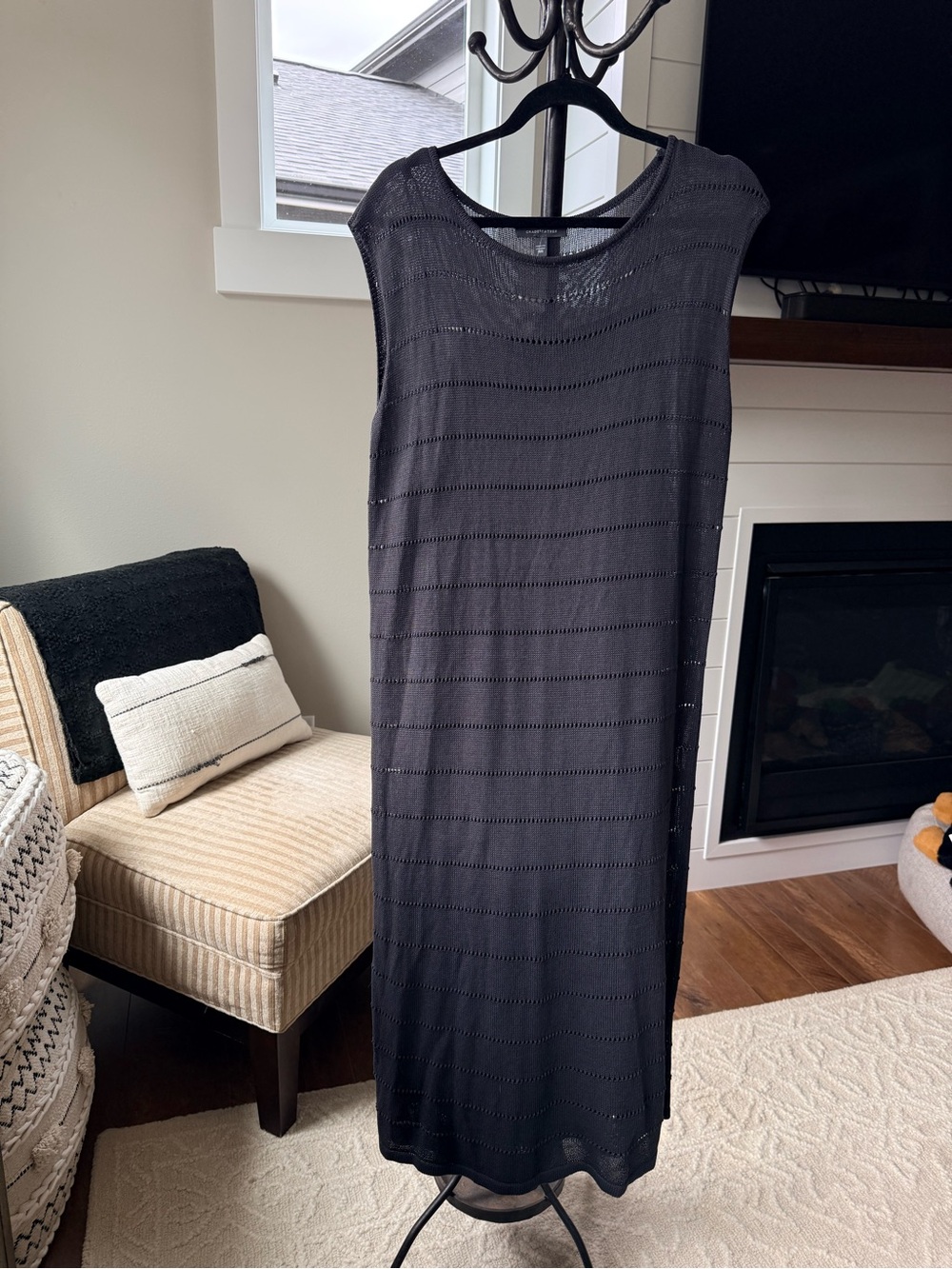 Sleeveless Black Knit Maxi Dress - Timeless Minimalist Style